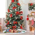 thumbnail image 2 of FMSHPON Merry Xmas Snowflakes Snowman Xmas Christmas Tree Skirt Stand Mat for Holiday Party Decoration Indoor Outdoor 48 inches, 2 of 6