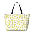 thumbnail image 2 of Xecao Yellow Lemon Leaves for versatile beach bag for women includes zipper pockets and waterproof material, ideal for vacations and adventures., 2 of 7