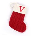 thumbnail image 1 of Christmas Socks Red Snowflake Alphabet Letters Christmas knitting Stocking Christmas Tree Pendant Decorations For Home Xmas Gift(V), 1 of 6