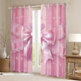 thumbnail image 2 of Manfei Girls Pink Ribbon Bowknot Curtains Pack of 2 (42x84 Each),Geometric Stripes Curtains Blackout,Dreamy Princess Bedroom Curtains,Microfiber Bedroom Decor, 2 of 6