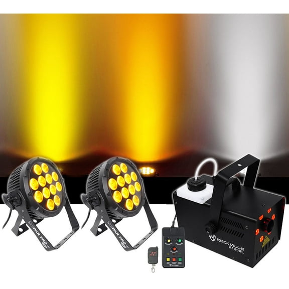 (2) Chauvet DJ SlimPar Pro W USB Par Can Wash Lights Fog Machine w Lights/Strobe