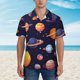 thumbnail image 2 of Fotbe Space Planet Camisa Hawaiana para Hombre Unisex – Camisa Casual de Verano con Botones de Manga Corta de Algodón y Lino,Large, 2 of 7
