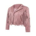 thumbnail image 3 of Veste à Franges pour Femmes Cardigan à Franges Crop Tops Vintage Ouvert devant Manteau Motard, 3 of 6
