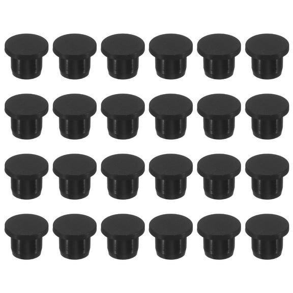 Uxcell Silicone Rubber Hole Plug 12mm Diameter Soft Flexible Stopper for 11-12mm Hole Black 24 Pieces