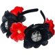 thumbnail image 1 of Diadema de telaraña con calavera para Halloween, diadema de flores, diadema de sombrero de bruja, diadema de demonio para cosplay, 1 of 5