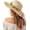 Khaki, variant on Women's Scalloped Wide Brim Straw Sun Hats Boho Beaded Beach Hat