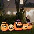 thumbnail image 3 of Gymax Décoration de Cour Citrouille Gonflable Halloween 4 Pieds avec Lumières LED Intégrées, 3 of 10