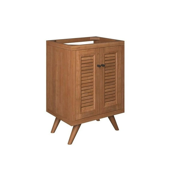 Pemberly Row 24" Teak Wood Bathroom Vanity Cabinet (Sink Basin Not Included)