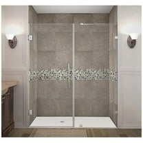 AstonGlobal SDR985-SS-66-10 Nautis 66 x 72 in. Completely Frameless Hinged Shower Door in Stainless Steel