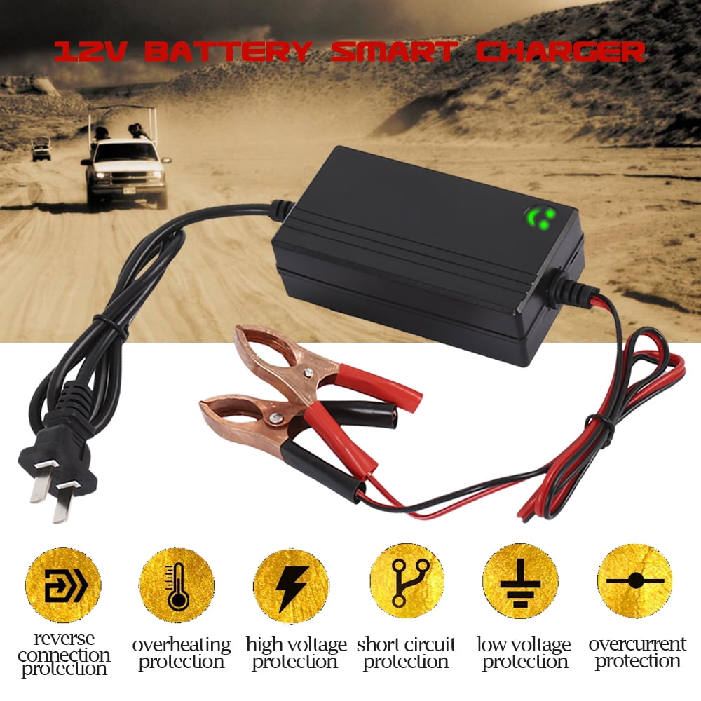 12V Automatic Smart Battery Charger Maintainer Trickle Portable Charger and Battery with