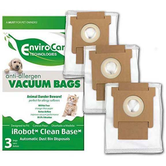 EnviroCare Replacement Allergen Vacuum Cleaner Dust Bags Made to fit Roomba Clean Base Automatic Dirt Disposal i7 and i7  3 Pack
