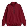 thumbnail image 5 of Ozmmyan Womens Half Zip Sweatshirt for Womens Stand Collar Long Sleeve Oversized Pullover Casual Solid Color Winter Top, 5 of 5