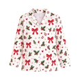 thumbnail image 7 of Kelon Family Matching Sets, Silk Satin Christmas Pajamas for Family with Red Bow, Matching Christmas Pajamas for Couples, Christmas Family Pajamas Matching Sets, Christmas Pjs for Family, 7 of 7