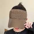 thumbnail image 6 of Nmnitkp Sun Hats for Women,Sun Visor Hat for Women Knitted Hats Elastic Sports Hat Empty Top Quick Drying Wide Brim Golf Hat Khaki, 6 of 8