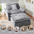 thumbnail image 4 of Gexpusm 40" Chenille Accent Chair with Ottoman - Ultra-Comfy Single Sofa Chair for Living Room, Bedroom & Apartment,Grey, Ideal for Reading and Relaxing, 4 of 6