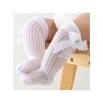 thumbnail image 2 of Arvbitana Infant Baby Girls Princess Over-The-Knee Socks Solid Color Hollow Mesh Bowknot Breathable Mouth Socks Cute Loose Long Stockings 0-24M, 2 of 3