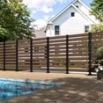 thumbnail image 2 of VEIKOUS 60"H x 40"W Freestanding Privacy Screen, Fence Divider for Garden, Pool, AC W/Metal Stakes, 4-Sided Posts, Brown, 2 of 20