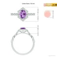 thumbnail image 4 of ANGARA Natural 0.7 Ct. Amethyst with Diamond Side Stones Ring in 14K White Gold for Women (Ring Size: 3.5), 4 of 9