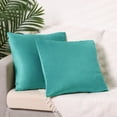 thumbnail image 2 of Unique Bargains Velvet Modern Zipper Cushion Decorative Throw Pillow Covers (2 Count) Light Blue 20" x 20", 2 of 6