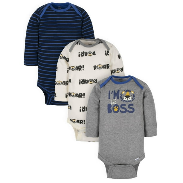 Gerber Gerber Baby Boys Onesies® Brand Long Sleeve Bodysuits, 3Pack