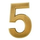 thumbnail image 2 of Placa de dígitos de la casa con montaje cepillado dorado para puerta, etiqueta para interiores del hogar, número 0-9 Número 5, 2 of 7