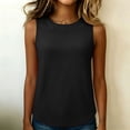 thumbnail image 6 of Omexry Womens Workout Tops Women's Crew Neck Sleeveless Tank Tops Casual Loose Curved Hem Basic Shirts Summer Solid Color Blouses, 6 of 7