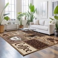 5'x7' Area Rugs, Light Brown Coffee Time Indoor Outdoor Area Rug for ...