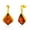 Marquise, variant on 14K Gold Plated Sterling Silver Natural Amber Earrings - Natural Gemstone Jewelry - Genuine Amber Earrings for Women - Amber Marquise Dangling Earrings