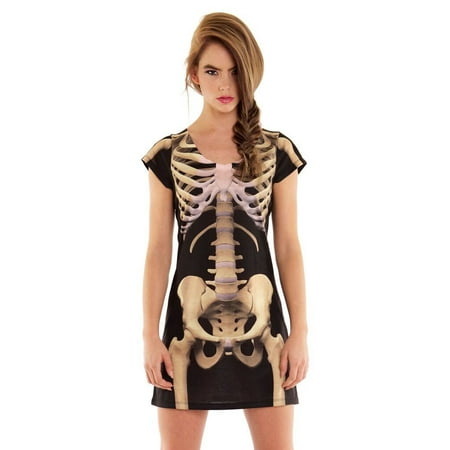 Adult size Faux Real Skeleton T shirt Dress - 4 sizes