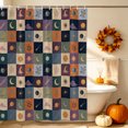 thumbnail image 3 of Purple Green Blue Plaid Shower Curtain, Waterproof Shower Curtains for Bathroom, Moon Floral Cat Checked Washable Fabric Bathtub Curtain Set Bath Decor with 12 Hooks Long 72"x84", 3 of 8