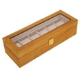 thumbnail image 4 of Caja de presentación de reloj de rejilla, caja de almacenamiento de reloj de madera de 6 rejillas Caja de presentación de reloj durabilidad extendida, 4 of 14