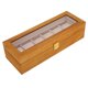 thumbnail image 4 of Caja expositora de relojes de madera con 6 rejillas, caja de almacenamiento transparente para relojes con ventana, 4 of 5
