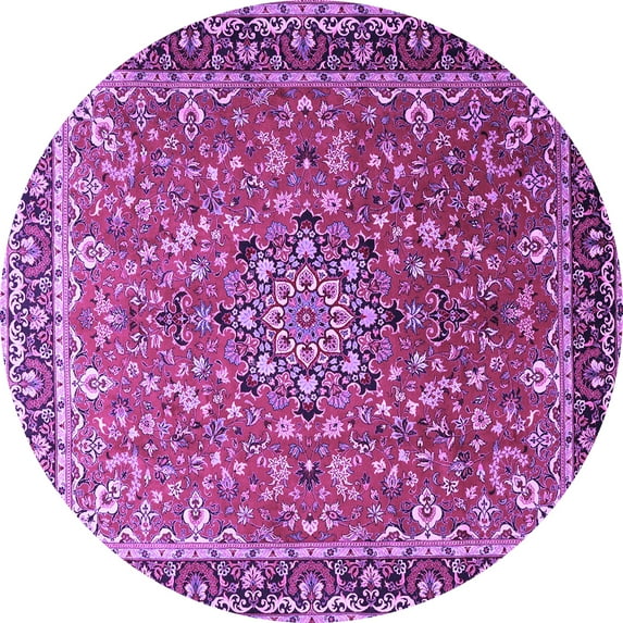 Ahgly Company Indoor Round Persian Purple Traditional Area Rugs, 5' Round