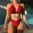 thumbnail image 4 of YDLCAFD Easter Bikini Set For Women Bathing Suit Tank Swimsuit Mid Waist Deep V Neck Wide Straps Mesh Back Hook, 4 of 8