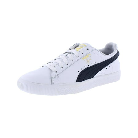 Puma Womens Clyde Leather Lifestyle Sneakers White 8.5 Medium (B,M)