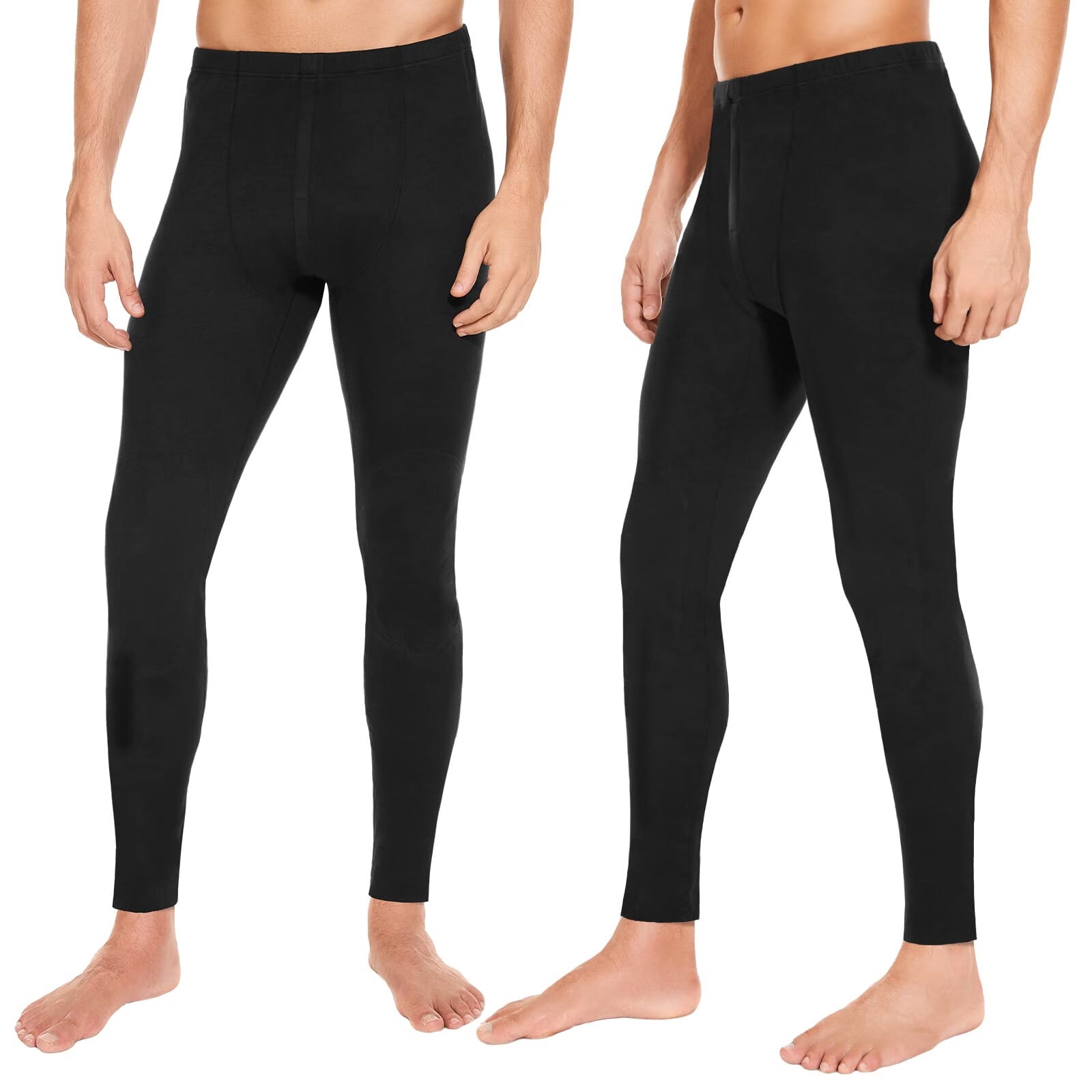 2 Pack Mens Winter Thermal Underwear Pants,Free Cutting Design Long Johns Bottoms Thermal