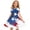 Multicolor I, variant on SGFCWSX Girls 4th of July Dress Short Sleeve Round Neck A-Line Swing Casual Patriotic Sundress Multicolor Size 9 Years