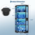 thumbnail image 2 of Glass Display Cabinet, 4-Tier Curio Cabinets with 3 Color Lights, Corner Curio Cabinets for Collectibles/Toys/Books, Storage Cabinets with Human Body Sensor & Charging Ports for Living Room, 2 of 8