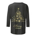 thumbnail image 5 of JURANMO Limited Time Deals Of The Day Merry Christmas 3/4 Sleeve Tops for Women Casual Crewneck Holiday Shirts Fashion Xmas Tree Graphic Tees Blouse Multicolor XXL, 5 of 6