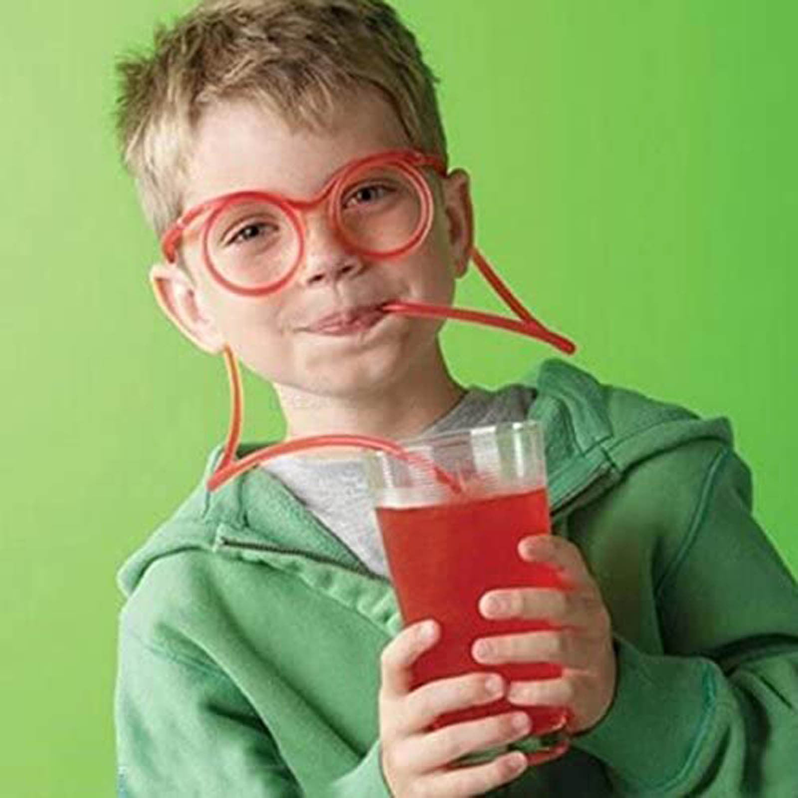 Hot Funny Child Toys Soft Glasses Straw Unique Flexible Drinking Tube Kids Gift 