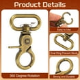 thumbnail image 4 of Uxcell 6 Pack Swivel Snap Hook, 25mm(1") Trigger Snap Heavy Duty Zinc Alloy Metal Lobster Claw Clasp Lanyard Clips for Straps Bags Belting Leathercraft, Bronze, 4 of 6