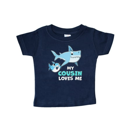 

Inktastic My Cousin Loves Me with Cute Sharks Gift Baby Boy or Baby Girl T-Shirt
