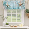 thumbnail image 2 of Starfish Coastal Curtain Valances for Windows, Kitchen Valance Window Treatments Panel 2 Pack, Teal Vintage Ocean Rod Pocket Short Curtains for Bathroom Bedroom 54 x 18 Inch, 2 of 8