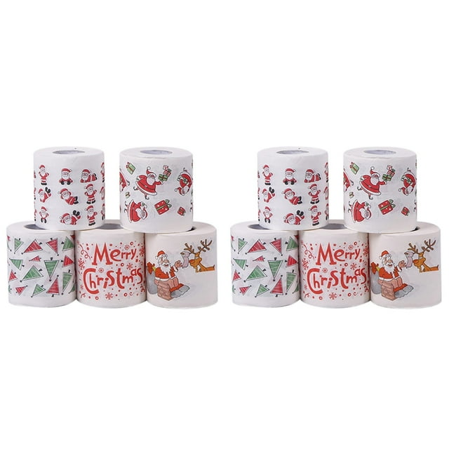 5 Estilos de Rollo de Papel de Papá Toallas de Papel Navidad Papá Sala de Oficina Papel Higiénico 10 Rollos