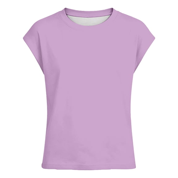 Bobifish Little Girls T Shirts Short Sleeve Crew Neck Tees Solid Color Plain Print Summer Basic Girls Kids Children Tops
