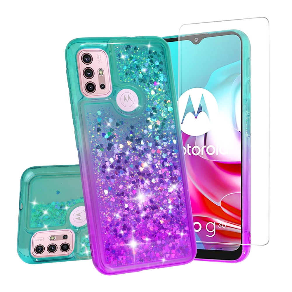 Motorola Moto G30 Case, Moto G10 Case, with Tempered Glass Screen