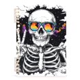 thumbnail image 7 of FORMRS 1-Subject Spiral Notebook 8" x 5" College Ruled 60 Refillable Sheet A5 Hard Cover, 2 Pack, Skeleton with Glasses, 7 of 7