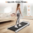 thumbnail image 7 of FYC Walking Treadmill with Incline, 2.5HP Low Noise Walking Pad Jogging Running Machine with Remote Control, LED Display and Bluetooth, Under Desk Treadmill for Home Office, White, 7 of 7