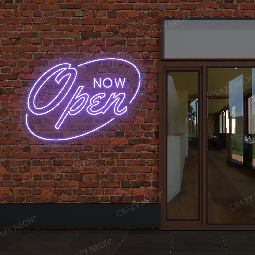 Now Open Neon Sign (Yellow, 34"(W)x25"(H))