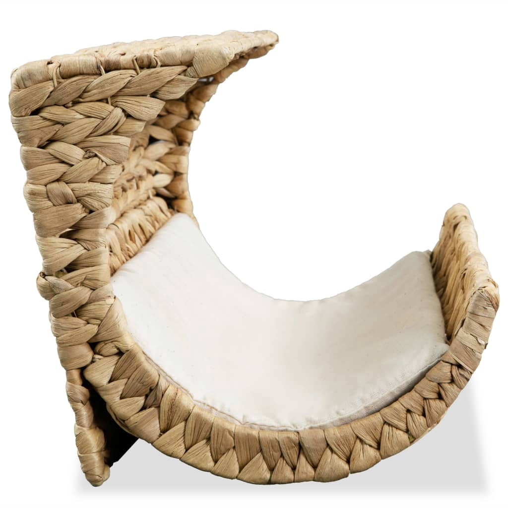 vidaXL Cat Bed with Cushion Water Hyacinth 14.6"x7.9"x7.9"